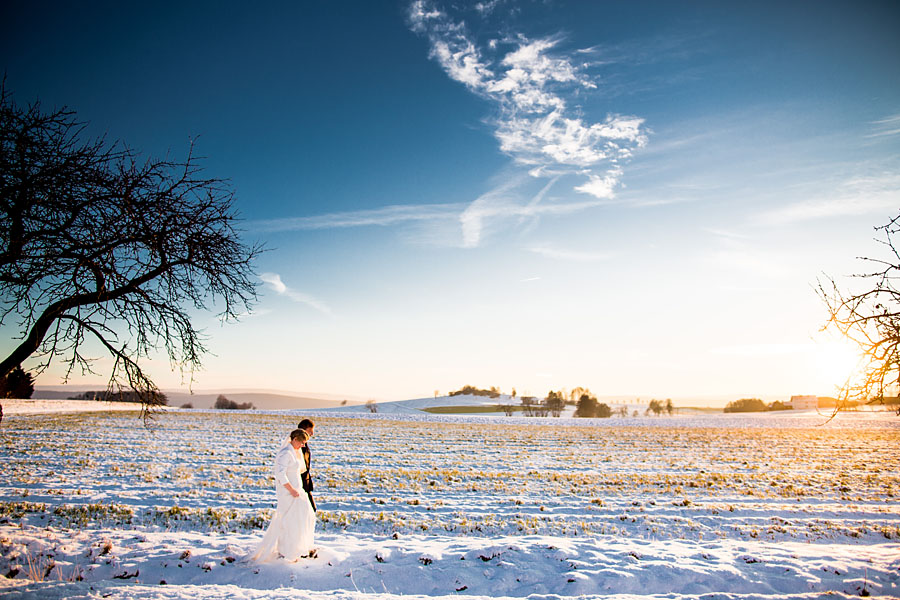 Hochzeitsfoto im Winter