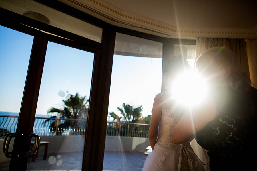 Aufnahme mit Gegenlicht von Hochzeit