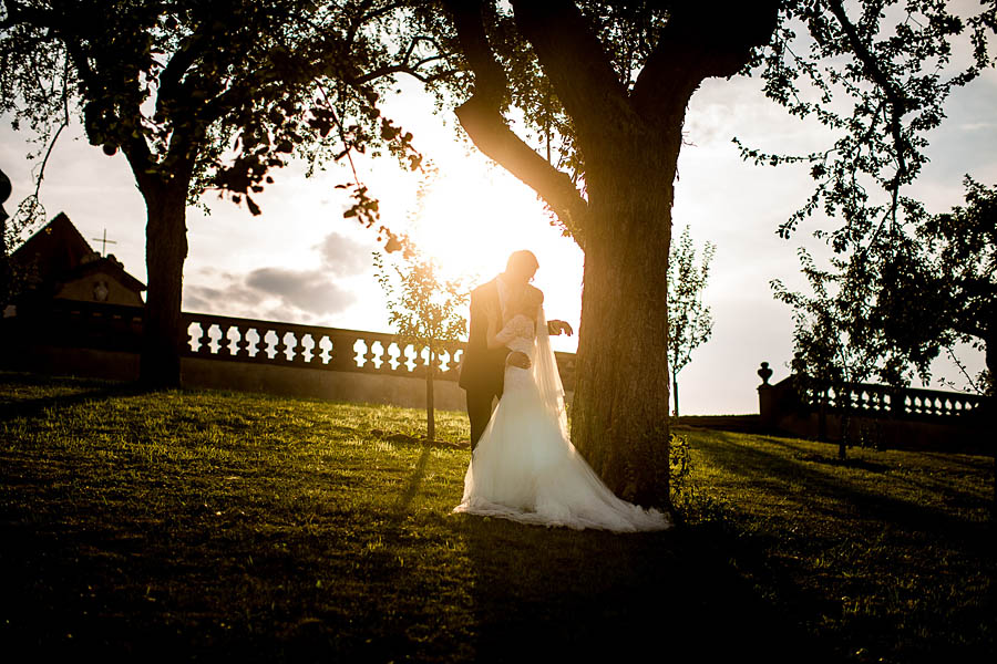 Traumhafter Sonnenuntergang an Hochzeit in Fulda