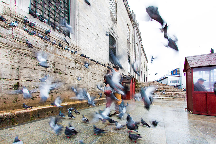 Hochzeitsshooting in der Türkei - mit Tauben am Grand Bazar