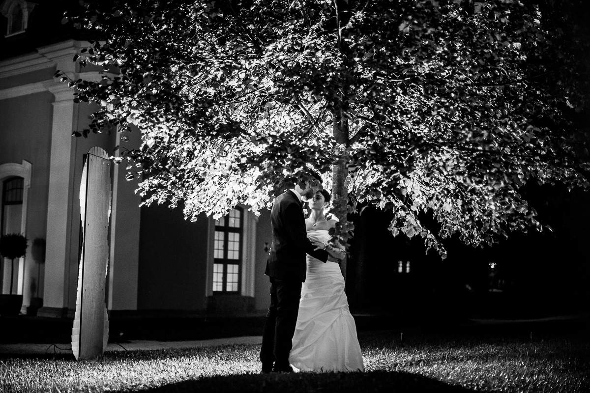 Hochzeitsportrait bei Nacht