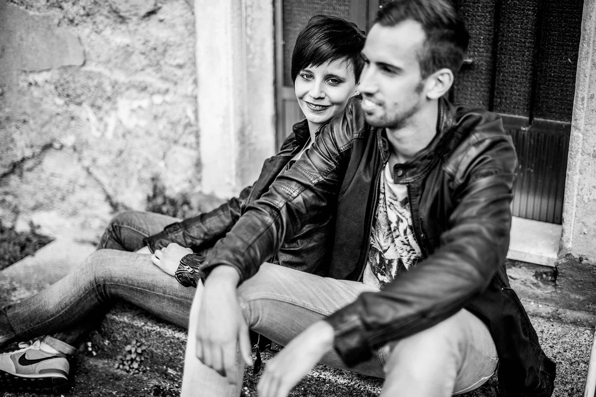 Paarshooting am Gardasee im freien Gardasee, Nah, Paar, schwarzweiß, Portrait