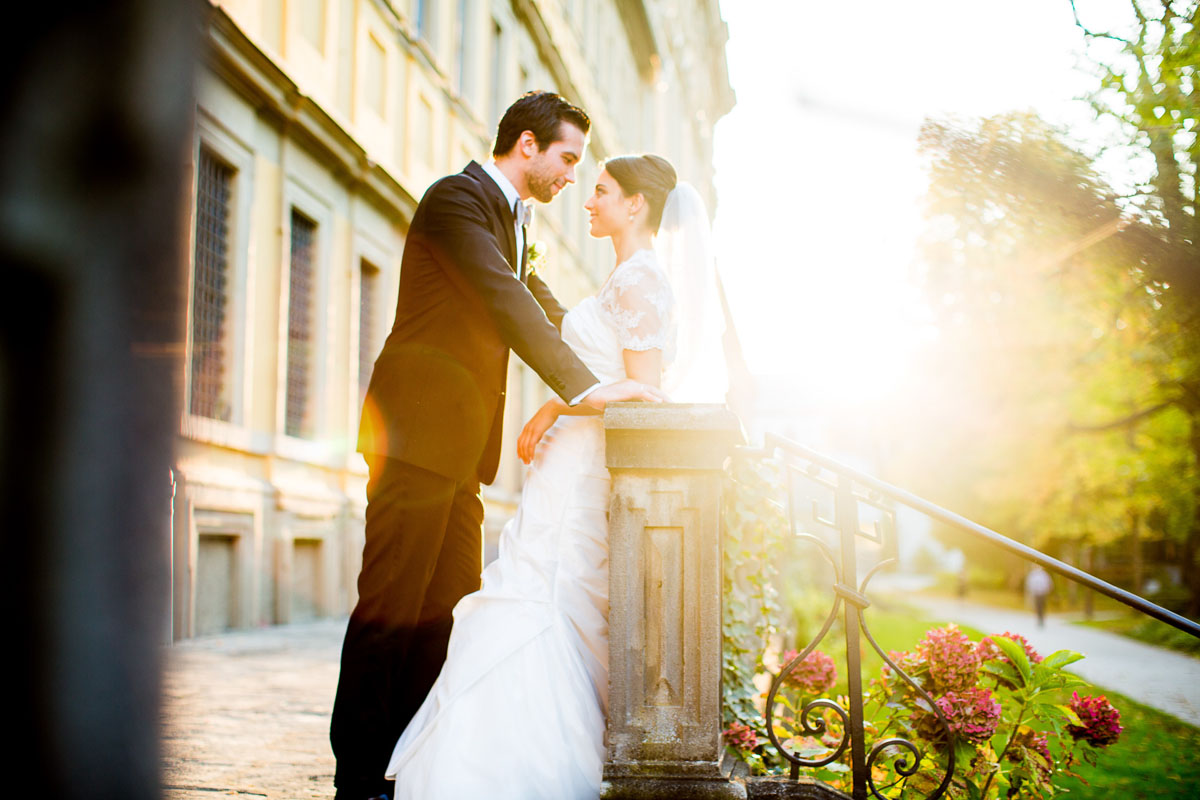 romantische Hochzeit in Würzburg - Sonnenuntergang im Herbst