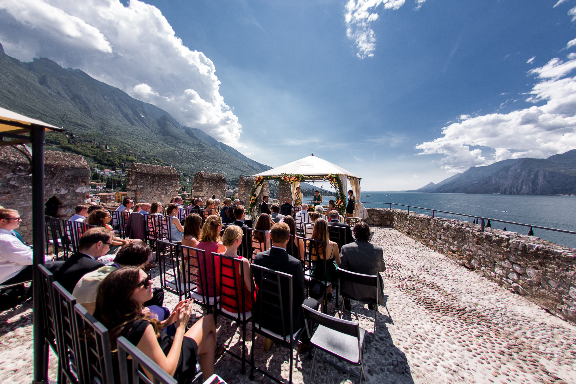 Trauung, Castello, Scaligero Gardasee, Malcesine, Lago di Garda, Sommerhochzeit,